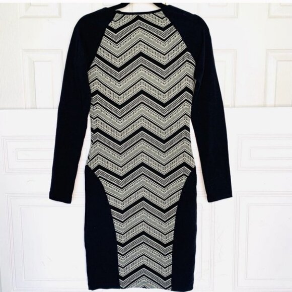 WILLOW AND CLAY BODYCON BLACK& WHITE STRETCH DRESS WOMEN SIZE MEDIUM - Picture 3 of 10